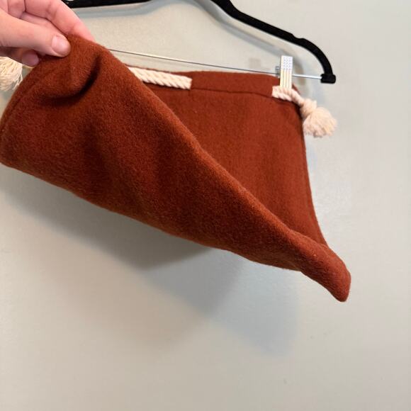 Hudson's Bay Drawstring Bag Burnt Orange Wool Storage Beach Travel Lined NWT - Picture 3 of 9